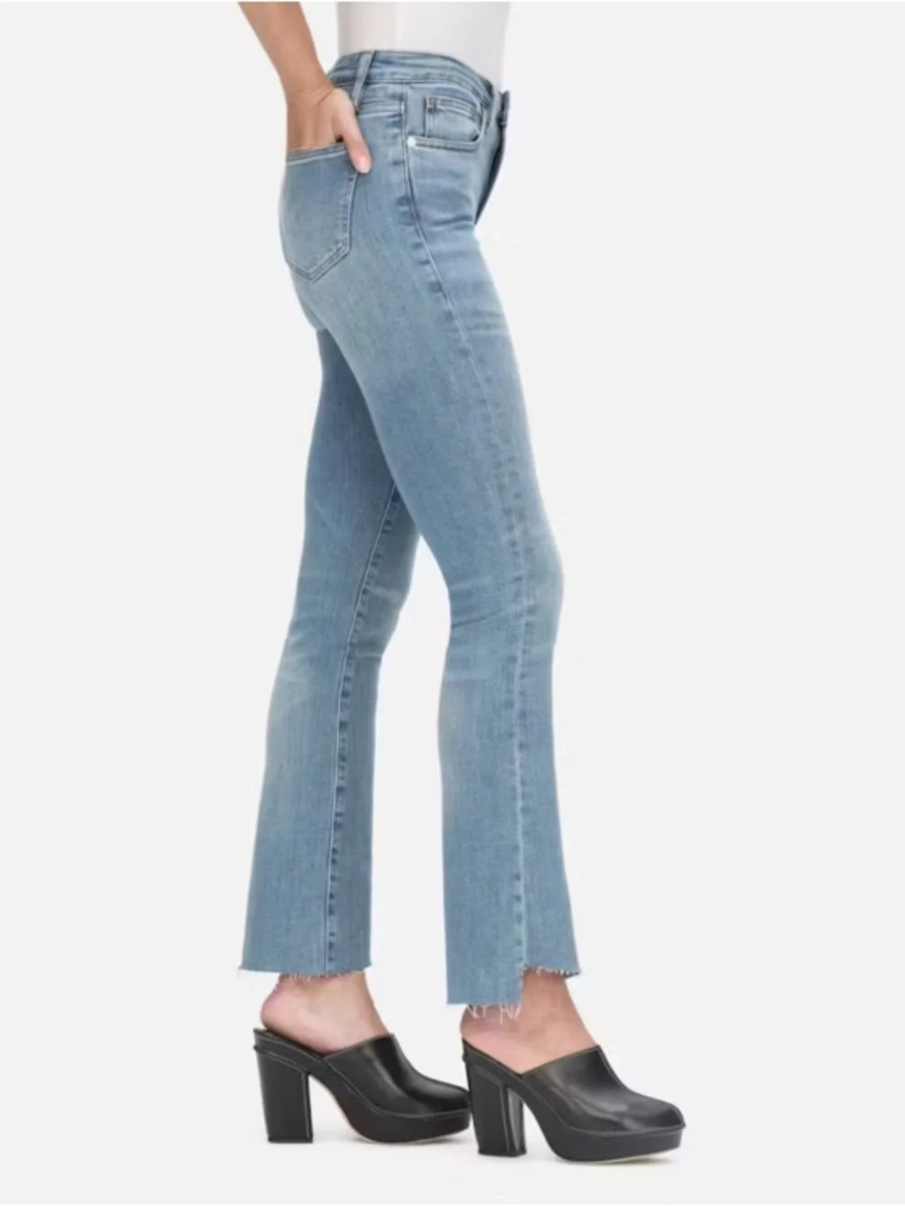 FRAME DENIM LE CROP MINI BOOT WAVEY DENIM DESIGNER JEANS SZ 28 - Picture 4 of 16